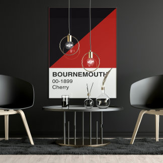 Poster Cerisier de Bournemouth rouge et noir - pleine lar