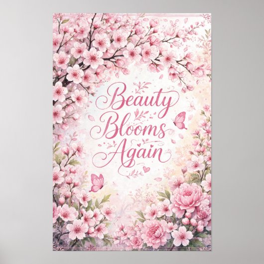 Poster Cerisier en Fleur : La Beauté Refleurit (Devant)