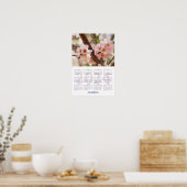 Poster Cerisier en fleurs Calendrier 2024 avec vacances (Cuisine)