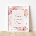 Poster Cerisier fleur combien de baisers nuptiale douche<br><div class="desc">Cherry fleurs combien de baisers nuptiale douche jeu de jumelage articles disponibles.</div>