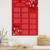 Poster Cerisier Fleurs Double Xi Mariage asiatique (Cuisine)