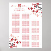 Poster Cerisier Fleurs Double Xi Mariage asiatique (Devant)