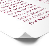 Poster Cerisier Mariage blanc rose Fleur Carte de siège (Coin)