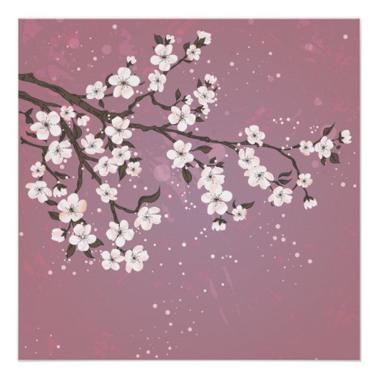 Poster Cerisier rose (Devant)