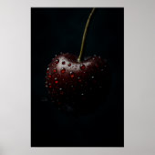 Poster Cerisier rouge foncé avec gouttes de ragoût sur no (Devant)