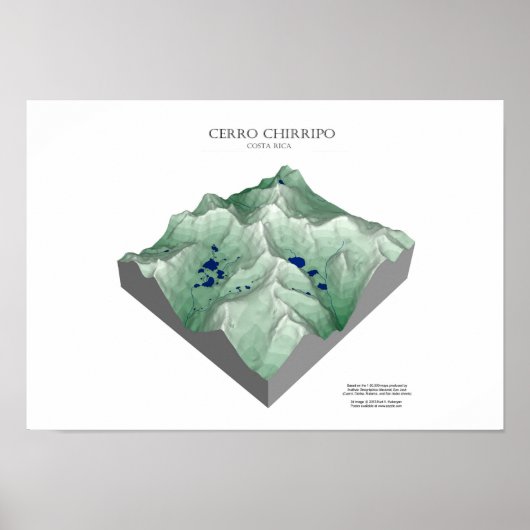Poster Cerro Chirripo, Costa Rica (Devant)