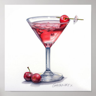 Poster Cerry Cocktail Art