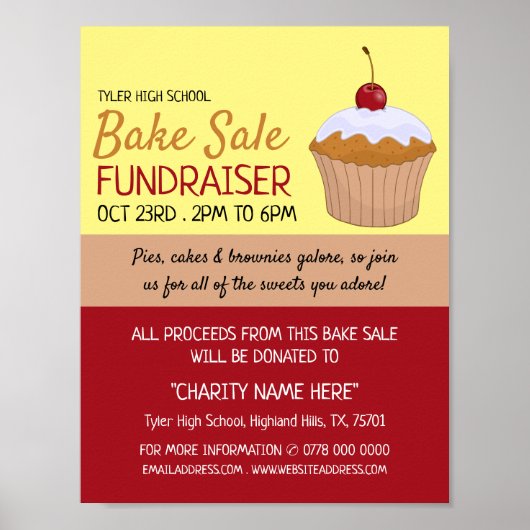 Poster Cerry Cupcake, Charity Bake Vente Événement Adv. (Devant)