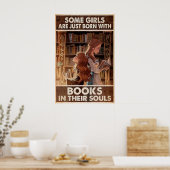 Poster Certaines filles sont juste nées avec des livres d (Cuisine)