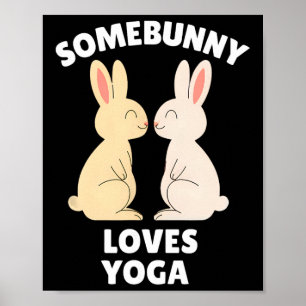 Poster Certainlapin Aime Yoga Mignon Lapin de Pâques Yogi