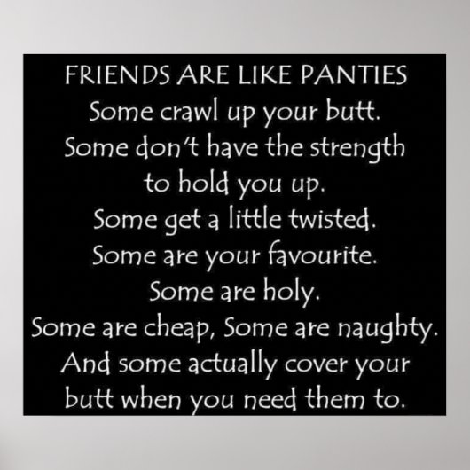 POSTER CERTAINS AMIS SONT COMME DES PANTIES (Devant)