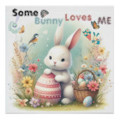 Poster Certains Bunny M'Aime Floral Oeufs De Pâques Panie (Devant)