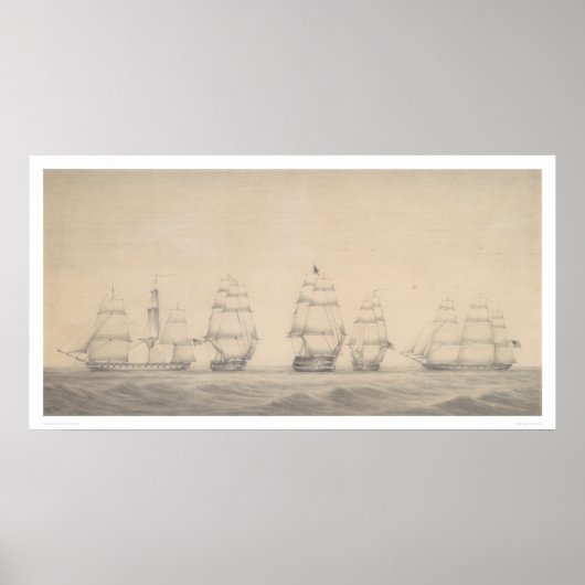 Poster Certains navires de l'escadron du Pacifique des Ét (Devant)