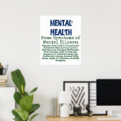 Poster Certains symptômes de la maladie mentale - Santé m (Bureau à domicile)