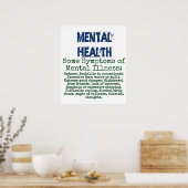 Poster Certains symptômes de la maladie mentale - Santé m (Cuisine)