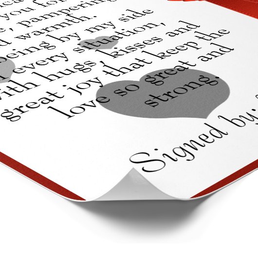 Poster Certificat Anniversaire d'Appréciation pour l'Amou (Coin)