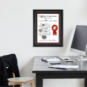 Poster Certificat Anniversaire d'Appréciation pour l'Amou