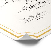 Poster Certificat d'achèvement, de remise (Coin)