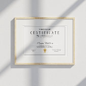 Poster Certificat D'Achèvement Prix Noir Et Blanc