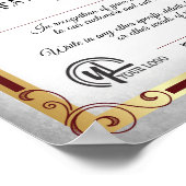 Poster Certificat d'appréciation du bénévole (Coin)