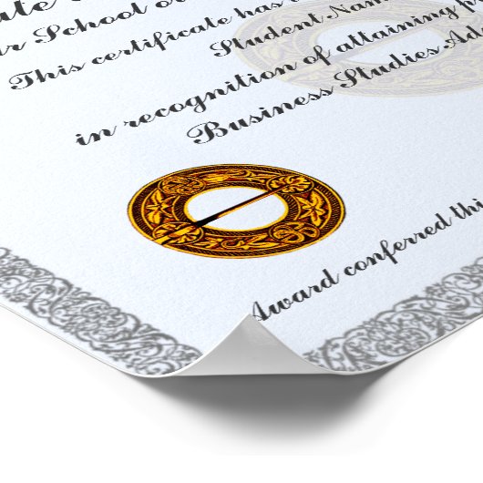 Poster Certificat d'attribution du programme d'études (Coin)