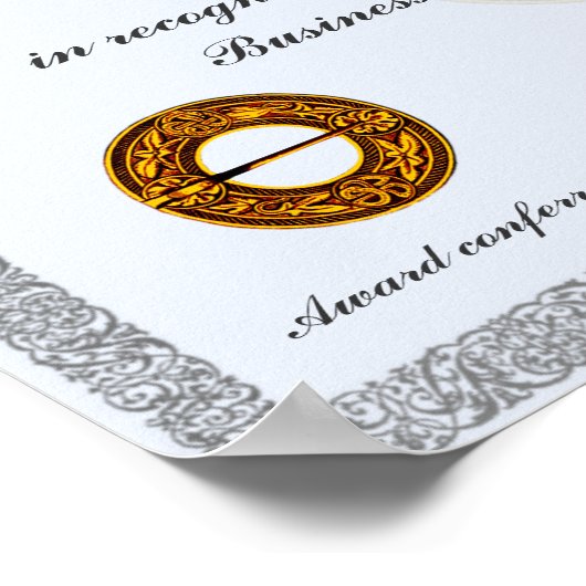 Poster Certificat d'attribution du programme d'études en  (Coin)