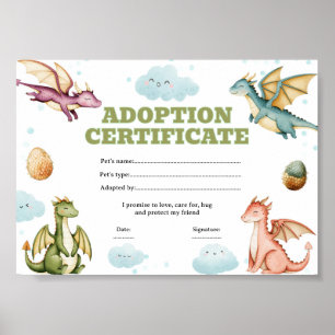 Poster Certificat de adoption d'animal de compagnie modif