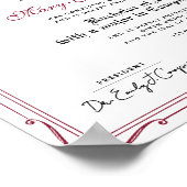 Poster Certificat de Diplôme de Récompense Rouge Noir Élé (Coin)