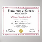 Poster Certificat de Diplôme de Récompense Rouge Noir Élé (Devant)