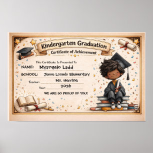Poster Certificat de fin d'études maternelles ludique