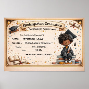 Poster Certificat de fin d'études maternelles ludique