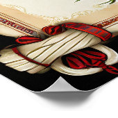 POSTER CERTIFICAT DE GESTION TARTAN ROSES ROUGE VERT (Coin)