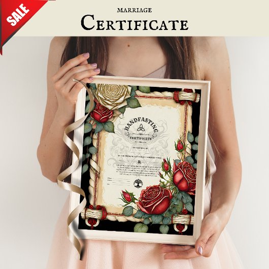 POSTER CERTIFICAT DE GESTION TARTAN ROSES ROUGE VERT