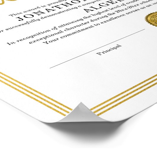 Poster Certificat de maîtrise (Coin)