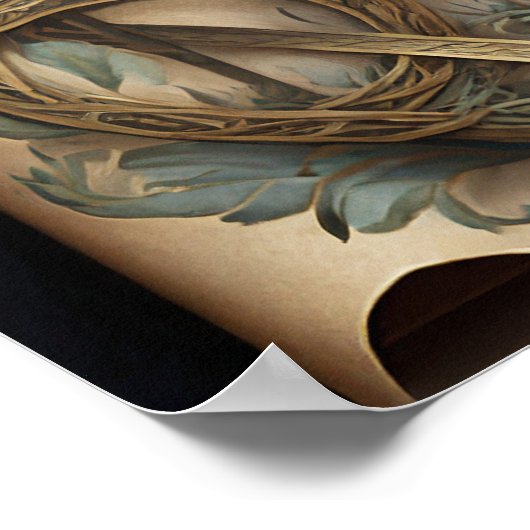 POSTER CERTIFICAT DE MANIPULATION FLORALE CELTIQUE WICCA (Coin)