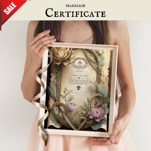 POSTER CERTIFICAT DE MANIPULATION FLORALE CELTIQUE WICCA