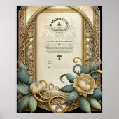 POSTER CERTIFICAT DE MANIPULATION FLORALE CELTIQUE WICCA  (Devant)