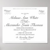 Poster Certificat de mariage (Devant)