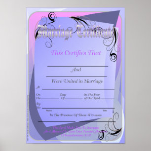 Poster Certificat de mariage