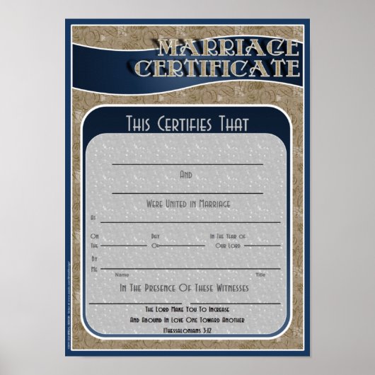 Poster Certificat de mariage (Devant)