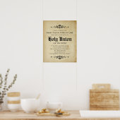 Poster Certificat de Mariage antique "Saint Mariage" (Cuisine)