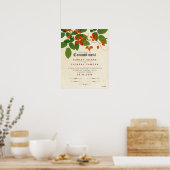 Poster Certificat de Mariage botanique d'engagement (Cuisine)