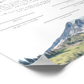 Poster Certificat de mariage d'aquarelle MOUNT RAINIER (Coin)