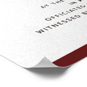 Poster Certificat de Mariage de dentelle de cérémonie d'e (Coin)