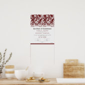 Poster Certificat de Mariage de dentelle de cérémonie d'e (Cuisine)