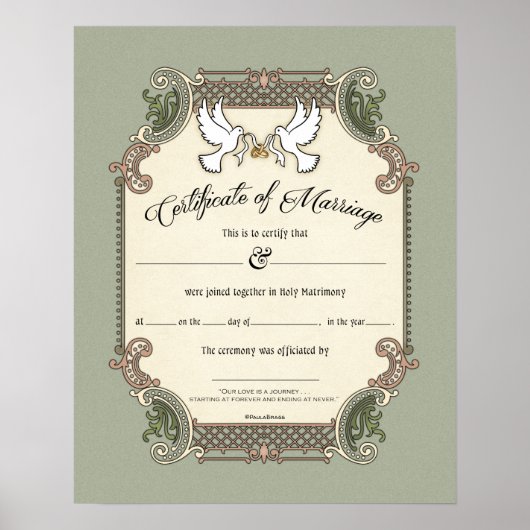 Poster Certificat de Mariage de mariage (Devant)