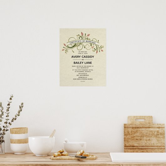 Poster Certificat de Mariage de mariage (Cuisine)