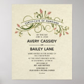 Poster Certificat de Mariage de mariage (Devant)