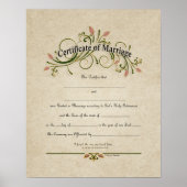 Poster Certificat de Mariage de mariage (Devant)