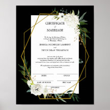 Certificat de mariage de Mariage Floral Blanc